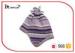 46cm Purple Womens Plaid Trapper Hat With Silver Lurex And Tassels