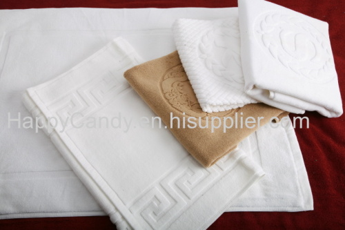 100% cotton custom jacquard hotel bath floor mat towels