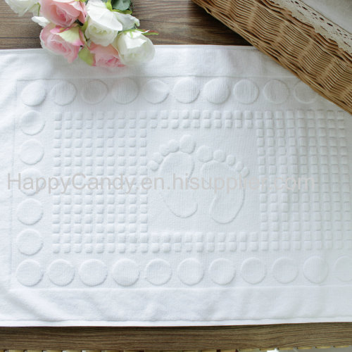 100% cotton custom jacquard hotel bath floor mat towels