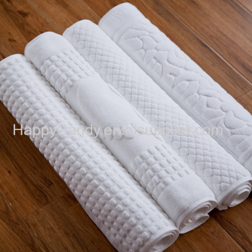 100% cotton custom jacquard hotel bath floor mat towels