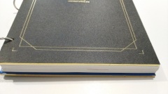 Gilt edged coil-bound hardcover book printing