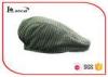 Cotton Kids Wool Flat Cap With Grey And White Stripe / Cotton Lining