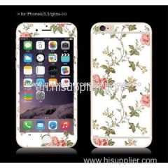 9H 0.33mm Silk-print Colorful Pattern Tempered Glass Screen Protector for iPhone 5/5s