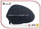 Mens Cotton Adjustable Black Flat Cap Washable With Polyester Lining
