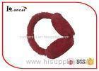 Heart - Shaped Faux Fur Winter Ear Muffs Red Paillette On The Band