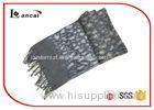 Customized Large Woven Shawl Leopard Brushed With Regular Tassels
