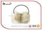 Women White Winter Ear Muffs With 100% Modacrylic Nature Color Faux Fur