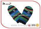 Multi Stripe Washable Warm Winter Gloves Knitted Fabric Lining For Baby