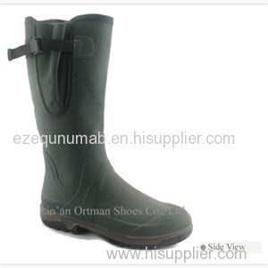 Men Rubber Rain Boots With Side Buckle And Adjustable Gusset