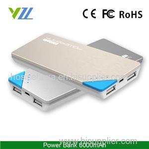 High Quality Unique Design Power Bank 6000mah Dual USB