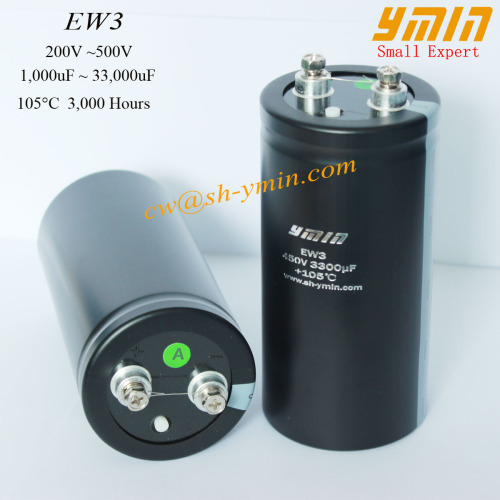 Industry Capacitor 450V 3300uF Screw Mounted Terminal Aluminum Electrolytic Capacitor for UPS High Power Supply