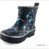 Rubber Rain Boots With Safe Reflective Straps