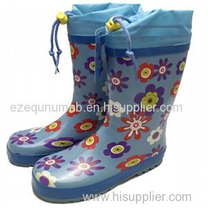 Kids Rubber Rain Boots With Added Top