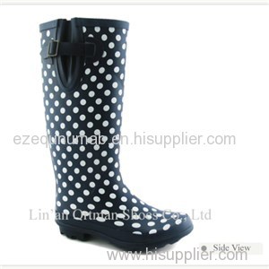 Rubber Rain Boots With Adjustable Gusset