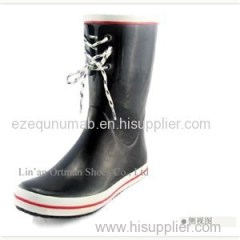Half Boot Type Rubber Rain Boots With Shoe Ties