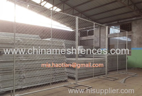 Temporary fence construction site use panel with chain link netting