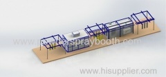 manual powder coating set line with head up trensport system