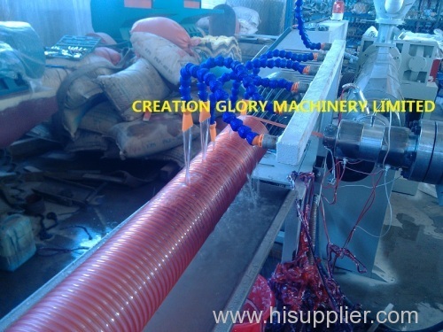 Plastic machine for making plastic reinforced hose