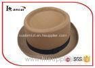 Spring Plain Color Cotton Twill Ladies Trilby Hats With Bland Ribbed Hatband