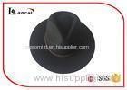 Classic Black Crushable Felt Hat Dark Brown Braid Ribbon Trim Felt Cowboy Hats For Men