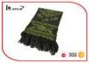 100% Acrylic Green Knitted Scarf Adults Flower Pattern Jacquard Scarf