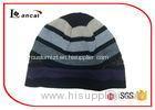 Ladies Stripe Warm Knit Hats Gold Lurex Multi Color Men Knit Cap