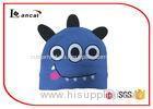 Monster Design Warm Blue Knit Hat Three Ear Lap Washable For Childrens