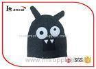 Animal Design Applique Beanie Knit Cap Green Womens Knit Hats With Brim