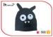 Animal Design Applique Beanie Knit Cap Green Womens Knit Hats With Brim