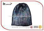 Foil Print Winter Knit Hats 95 Gram Purple Knit Beanie For Men