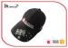 3D Embroidery Black Cotton Baseball Caps Hats With Adjustable Metal Buckle