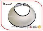 Womens Paper White Straw Wide Brim Sun Visor Hat Black Bound Edge