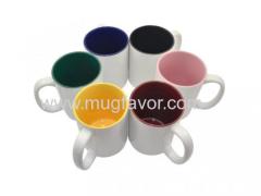 11oz two tone color photo mugs