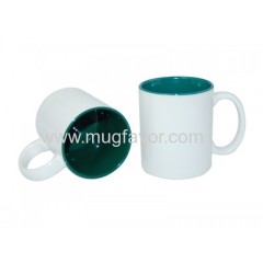 11oz two tone color photo mugs