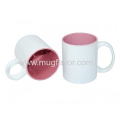 11oz two tone color photo mugs