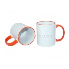 11oz two tone color ceramic mug