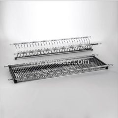 Dual-tier S.S. Dish Rack with Draining Plate