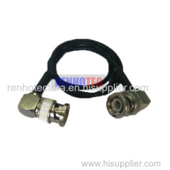 male bnc to bnc black cable connector 90 degree