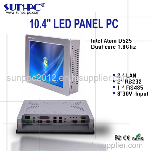 IP65 10.4 inch touch industrial panel PC with RS485