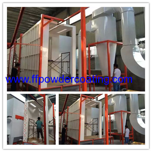 powder booth with cyclone recovery system