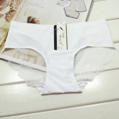 Hot Sale Female Adult Sexy Panties Ice Silk Seamless Sexy Lingerie Lace Trim Underwear