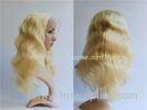 All Length Full Lace Virgin Hair Wigs / Blonde Body Wave Hair No Foul Odor