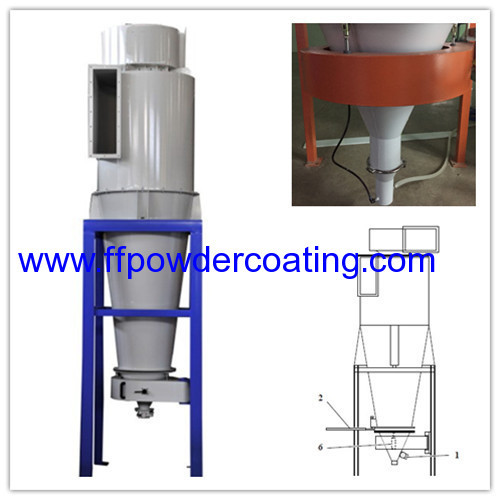 cyclone seperator for powder booth