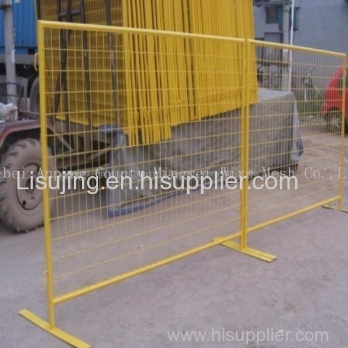 Power coated frame finishing and metal frame material temporary fence with brace