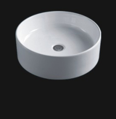 Ceramic white color round counter top art basin