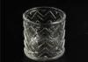 Cylinder Clear Glass Candle Holder 69ml Capacity Embossment Pillar