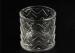 Cylinder Clear Glass Candle Holder 69ml Capacity Embossment Pillar