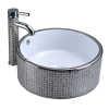 Sanitary ware Ceramic Silver Pattern Plated On Surface Art Wash Basin