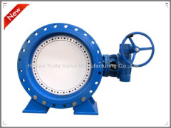 Double eccentric ductile iron material flanged water system butterfly valve