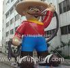 Colored Giant Inflatable Cartoon Characters 6m Inflatable Cowboy With Hat